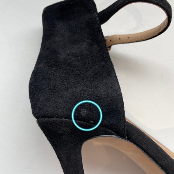 Zara Red Black Tan Suede Colorblock Pointed Heel Strap Sz 6 - Picture 10 of 12